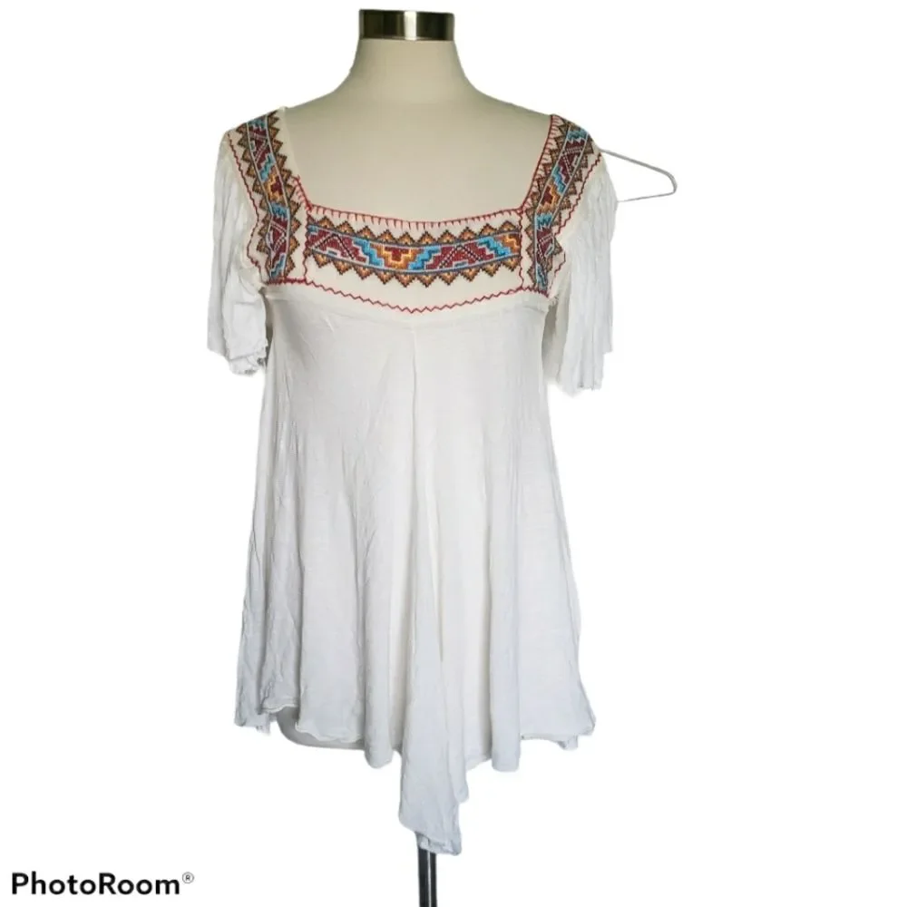 Well Loved FP White Embroidered Top